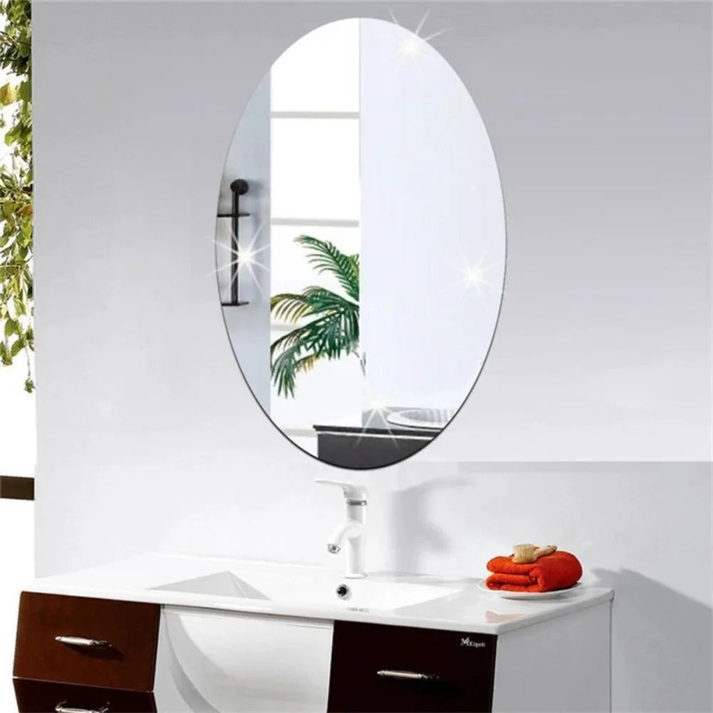 Oval Acrylic mirror wall sticker