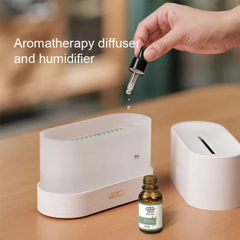 Kinscoter Ultrasonic Aroma Diffuser with LED Flame Lamp